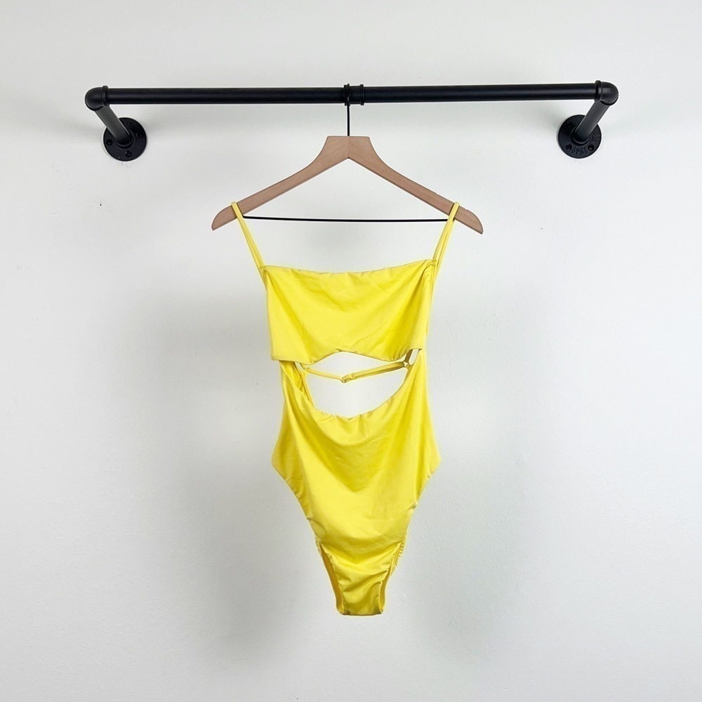 NWT Billabong Sol Searcher Cut-Out One Piece Swimsuit in Yellow - Picture 8 of 10